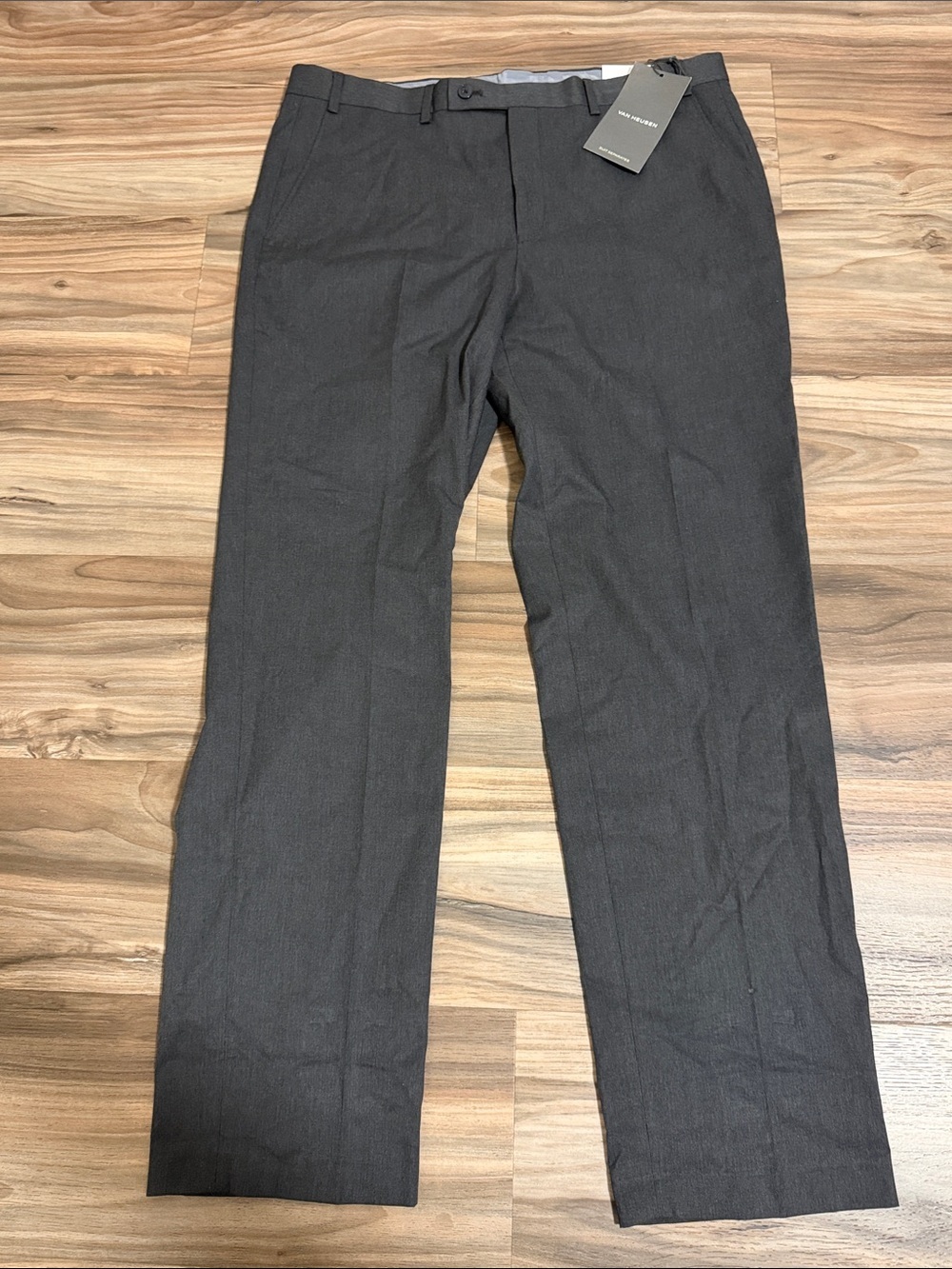 Van Heusen Dress Pants Mens 36x32 Gray Manvell Flat Front Suit Separates NWT